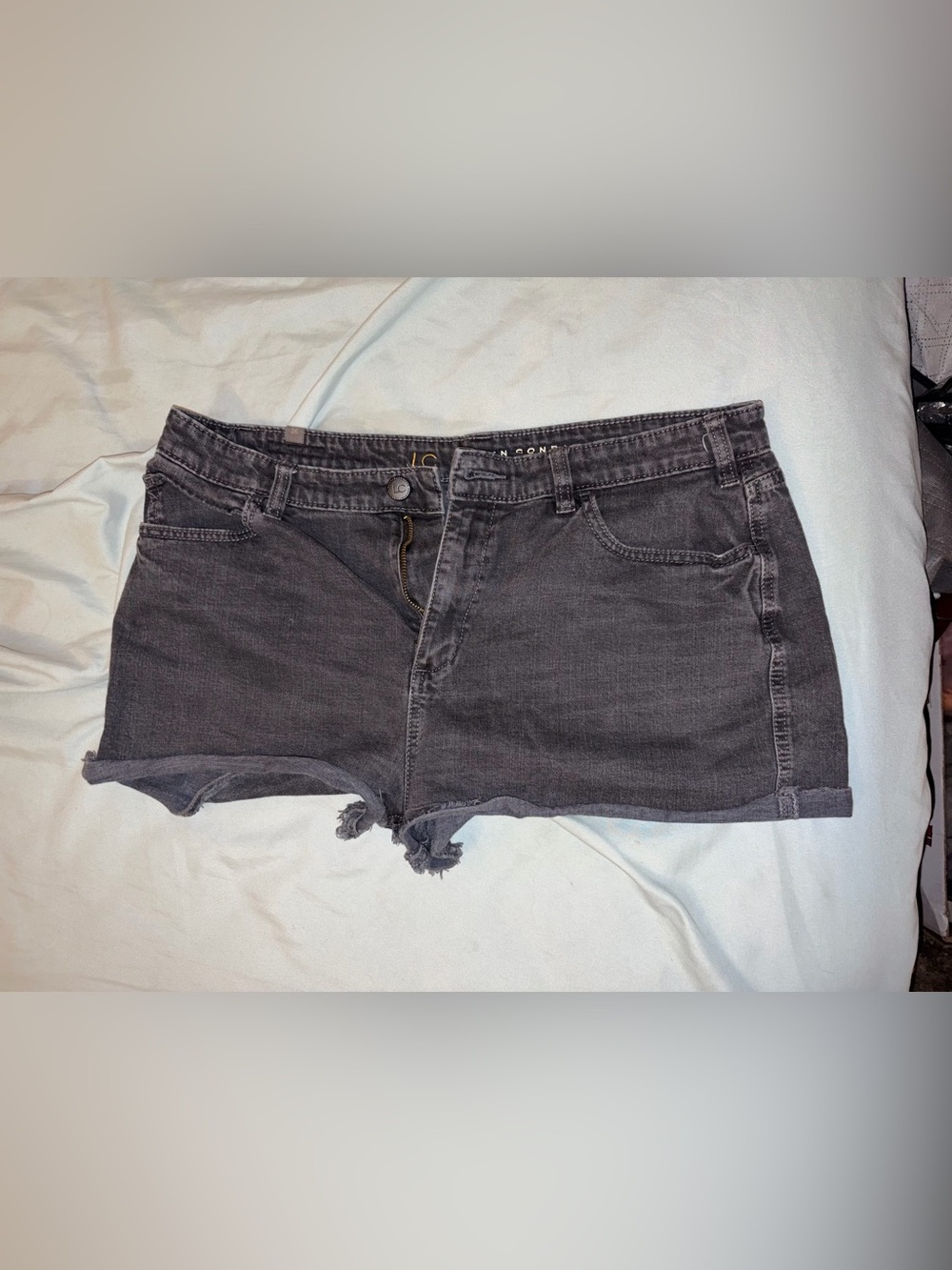 LC Lauren Conrad Charcoal Black Denim Cutoff Shorts